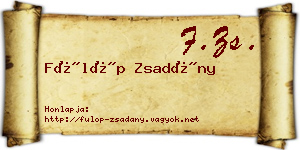 Fülöp Zsadány névjegykártya